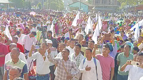 AACSU Members Stage Protest in Golaghat Demanding Autonomous Council and ST Status for Chutia Community