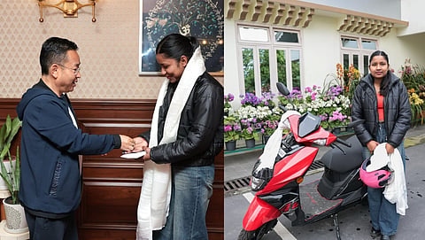 CM PS Golay gifts scooty to student