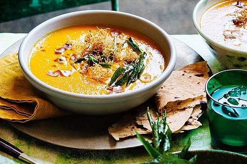 Spiced carrot & lentil soup