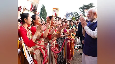Indian Prime Minister Narendra Modi received a vibrant cultural welcome from the Indian diaspora