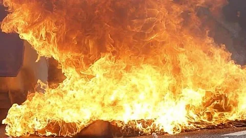 Fire breaks out