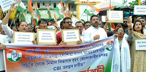Assam: State Congress stages protests demanding justice for Jyoshita Das