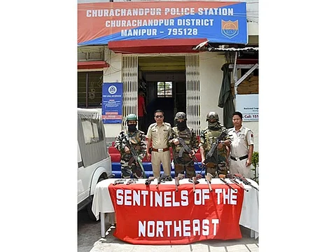 The recovered cache of arms and ammunition