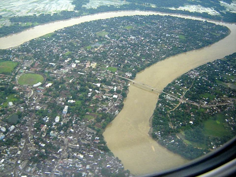 An aerial view of the River Barak