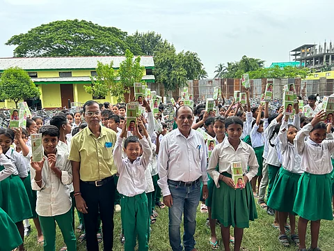 Assam: Water bottles distributed to students in Udalguri