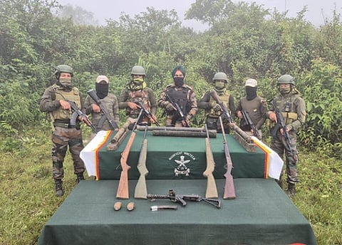 Manipur: Joint forces recover huge cache of arms, 4 militants held