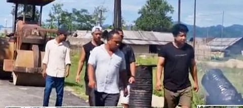 A screenshot from the border disturbance video