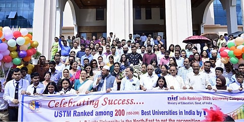 USTM's Chancellor Mahbubul Hoque along with the staff members