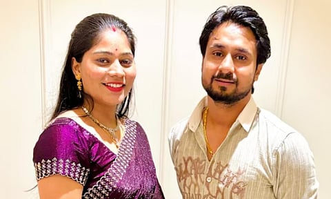 File photo of murder accused Sonam Raghuvanshi and victim Raja Raghuvanshi