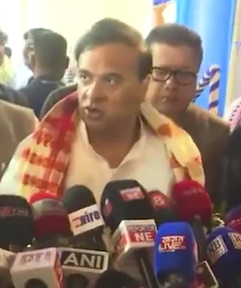 CM Himanta Biswa Sarma during addressing the media
