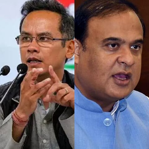 File photo of Assam CM Himanta Biswa Sarma on the right and APCC President Gaurav Gogoi on the right