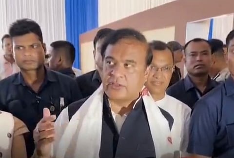 Assam CM Himanta Biswa Sarma during addressing the media in Numaligarh