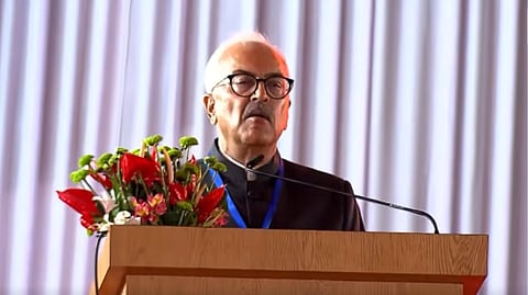 Image of Manipur Governor Ajay Bhalla addressing the people in Churachandpur