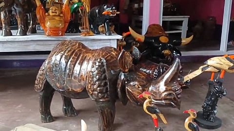 Image of Sculptures crafted by Ashim Neog