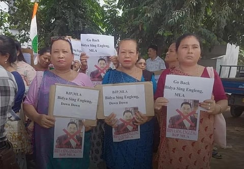 Image of protests in Karbi Anglong