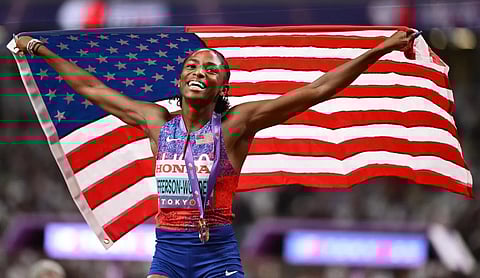 World Athletics Championships: Jefferson-Wooden bags golden sprint double, Lyles wins fourth straight 200m