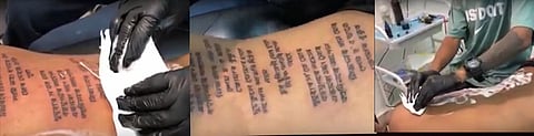 A youth from Makum has permanently inked the lyrics of Garg’s iconic song “Mayabini” on his body