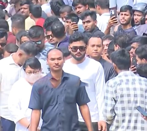 Cricketer Riyan Parag in an emotional moment after he paid his last tributes to Zubeen Garg