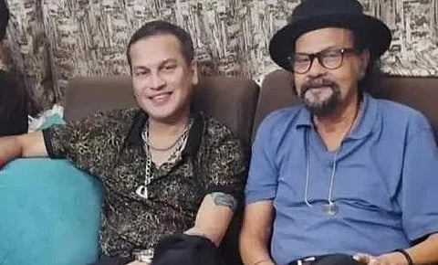 File Photo of Zubeen Garg on the left and his father Kapil Borthakur on the right