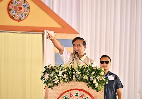 Image of Assam Chief Minister Himanta Biswa Sarma during a campaign