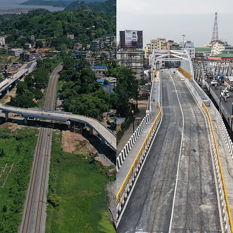 An ariel view of the flyovers in Guwahati