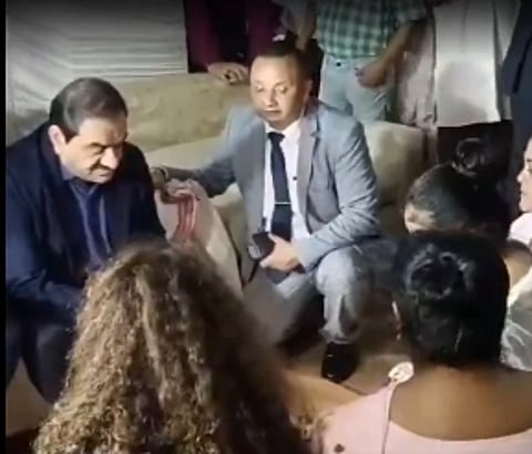 Image of India's top industrialist Gautam Adani at the late legendary singer Zubeen Garg's residence