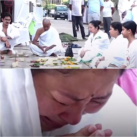 Image of late Zubeen Garg's Adya Shraddha being performed in Kahilipara residence