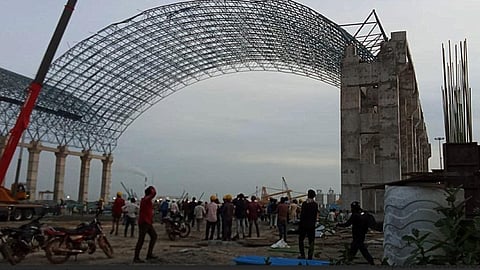 Image of Ennore Thermal Power station in Chennai after the under construction building collapsed