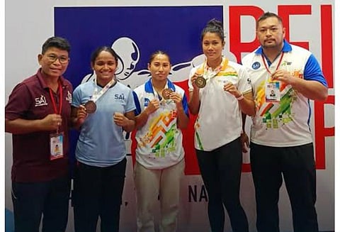 Image of Boxers from Assam standing proud after winning medals in BFI Cup 2025