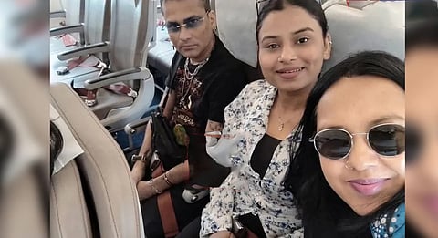 Image of late music icon Zubeen Garg alongside Amrit Prabha Mahanta and Jayashree Goswami