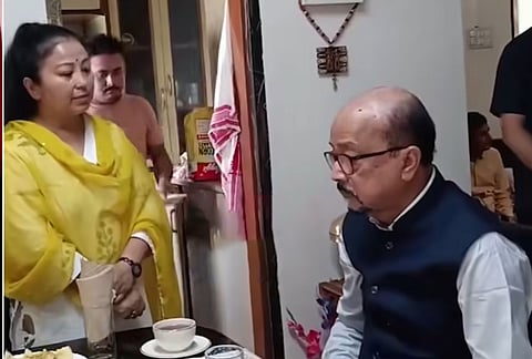 Image of Chattisgarh Governor Ramen Deka during his visit to late Zubeen Garg's residence