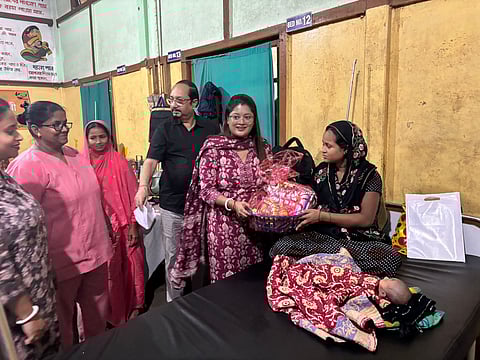 Image of essential kit distribution of girls in Cachar
