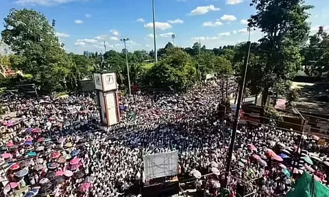 Image of today's massive protest in Dhekiajuli