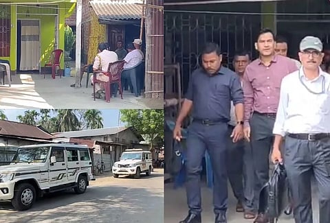 Image of the raid at Zubeen Garg's PSO Paresh Baishya's residence in Sualkuchi