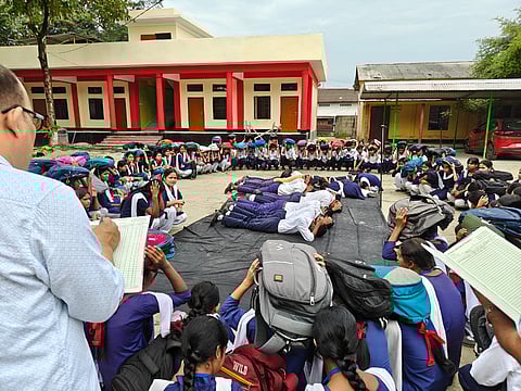 Image of the students builds a safety