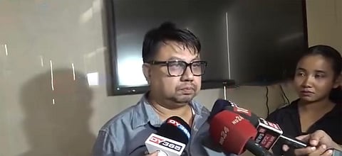 Image of 'Roi Roi Binale' director Rajesh Bhuyan while speaking to the media