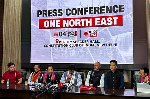 Image of the Northeast leaders during the launch of the One North East initiative in New Delhi