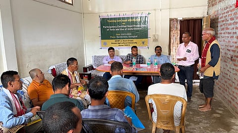 Farmer training and seed distribution programme held at Namtemera village