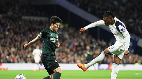 Destiny Udogie receiving support from Tottenham Hotspur