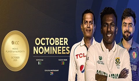 Rashid, Noman and Muthusamy nominated for ICC Player of the Month