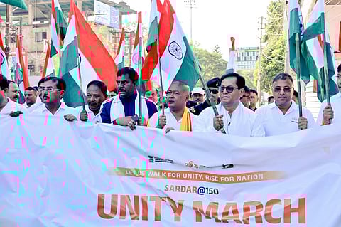 Image of the Unity rally in Dibrugarh led by Union Minister Sarbananda Sonowal
