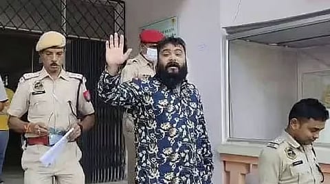 Image of activist Victor Das, currently an accused in Zubeen Garg's protest, while being produced in court today