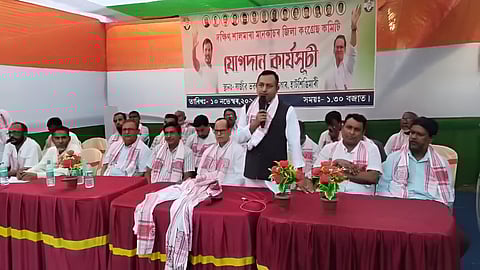 Image from the Congress induction programme organised at Mahamaya Nagar in Hatsingimari