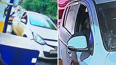 Image of the suspected car linked to the Delhi Blast, passing througj