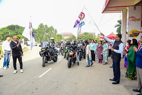 Image of MLA and actress Angoorlata Deka leading the rally ‘Bishwas Jatra’ that aims to promote women empowerment.