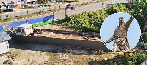 Image of specially crafted large boat for the symbolic journey in Jamugurihat on Lachit Diwas