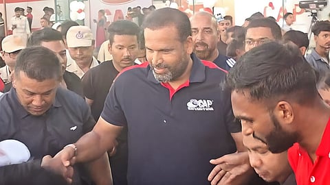 Image of the Former India cricketer Yusuf Pathan arrived in Duliajan on Thursday to inaugurate a new centre of the Cricket Academy of Pathans (CAP) at Tingrai Chariali