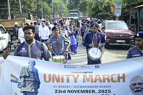 Images of the massive unity march that commenced from Badarpur Fort to Railway Institute in Cachar