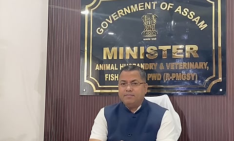 Image of Assam Minister Krishnendu Paul during a press conference held on November 23