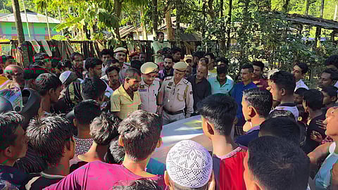 Image of the deceased's body in the residence at Hailakandi